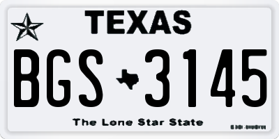 TX license plate BGS3145