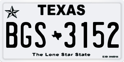 TX license plate BGS3152