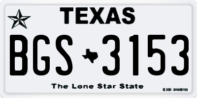 TX license plate BGS3153