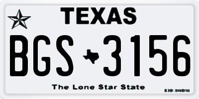 TX license plate BGS3156