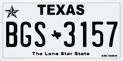TX license plate BGS3157