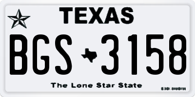 TX license plate BGS3158