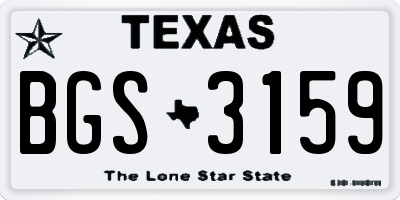 TX license plate BGS3159