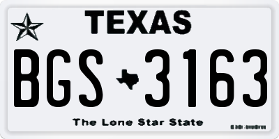 TX license plate BGS3163