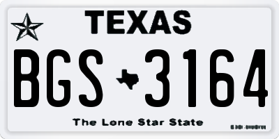 TX license plate BGS3164