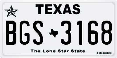 TX license plate BGS3168