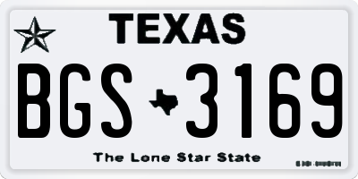 TX license plate BGS3169