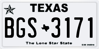 TX license plate BGS3171