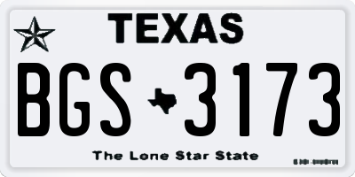 TX license plate BGS3173