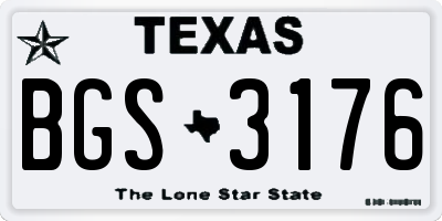 TX license plate BGS3176