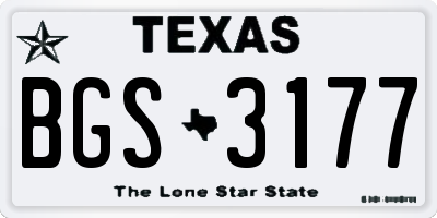 TX license plate BGS3177