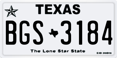 TX license plate BGS3184