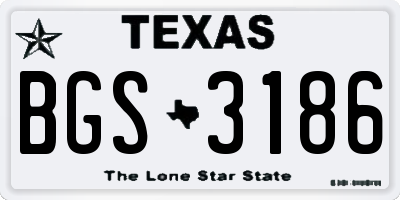 TX license plate BGS3186