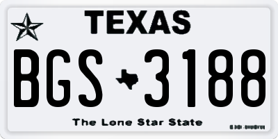 TX license plate BGS3188