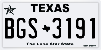 TX license plate BGS3191