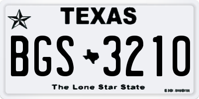 TX license plate BGS3210