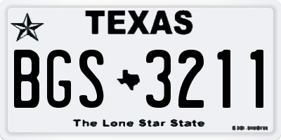 TX license plate BGS3211