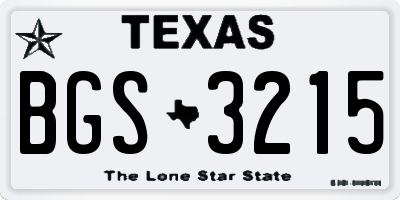 TX license plate BGS3215