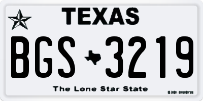 TX license plate BGS3219