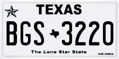 TX license plate BGS3220