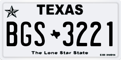 TX license plate BGS3221