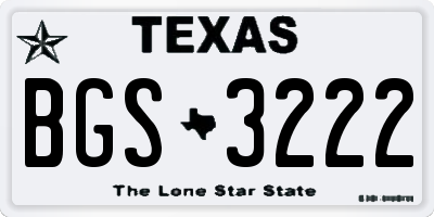 TX license plate BGS3222