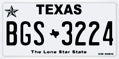 TX license plate BGS3224