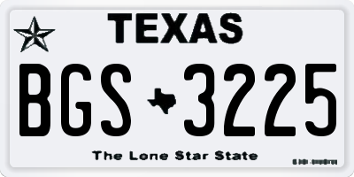 TX license plate BGS3225