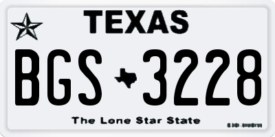 TX license plate BGS3228