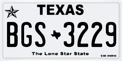 TX license plate BGS3229