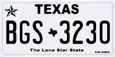TX license plate BGS3230