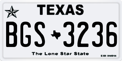 TX license plate BGS3236