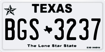 TX license plate BGS3237