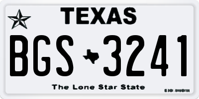 TX license plate BGS3241