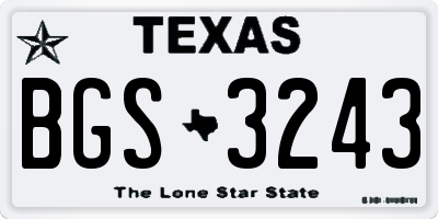 TX license plate BGS3243