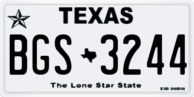 TX license plate BGS3244