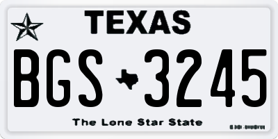 TX license plate BGS3245