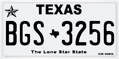 TX license plate BGS3256
