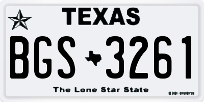 TX license plate BGS3261