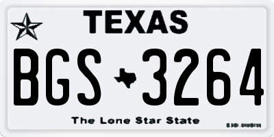 TX license plate BGS3264