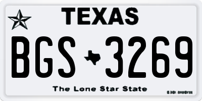 TX license plate BGS3269