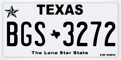 TX license plate BGS3272
