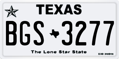 TX license plate BGS3277