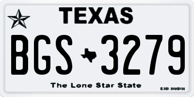 TX license plate BGS3279