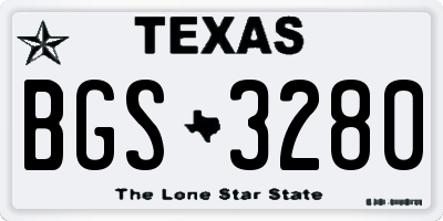 TX license plate BGS3280