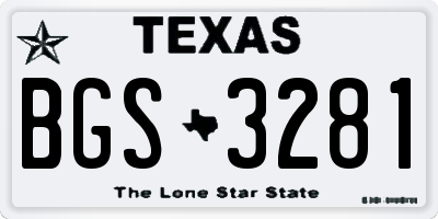 TX license plate BGS3281