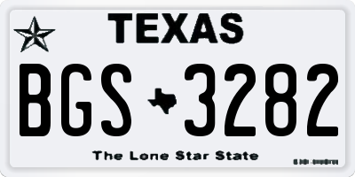 TX license plate BGS3282