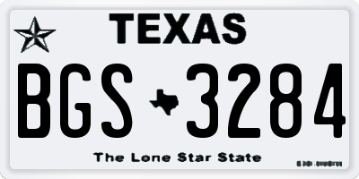 TX license plate BGS3284