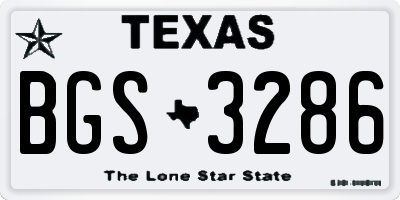 TX license plate BGS3286
