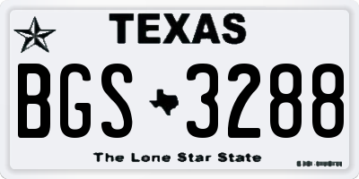 TX license plate BGS3288